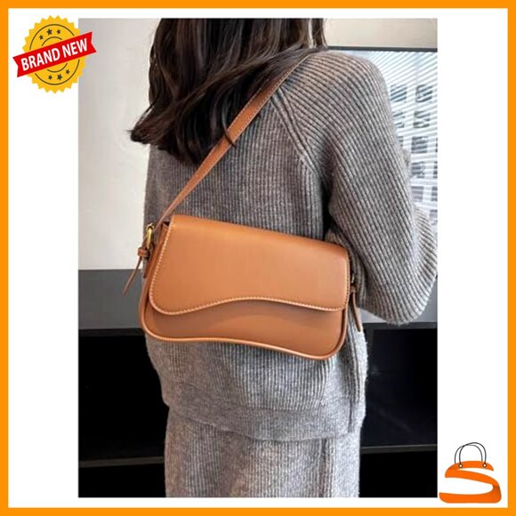 Faux Leather Hobo Shoulder Bag with Removable Straps, One Size - Picture 4 of 5